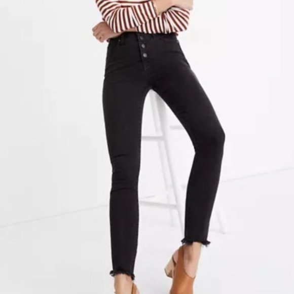 Madewell Denim - Madewell Button Fly High Waist Skinny Jeans Black Size 28